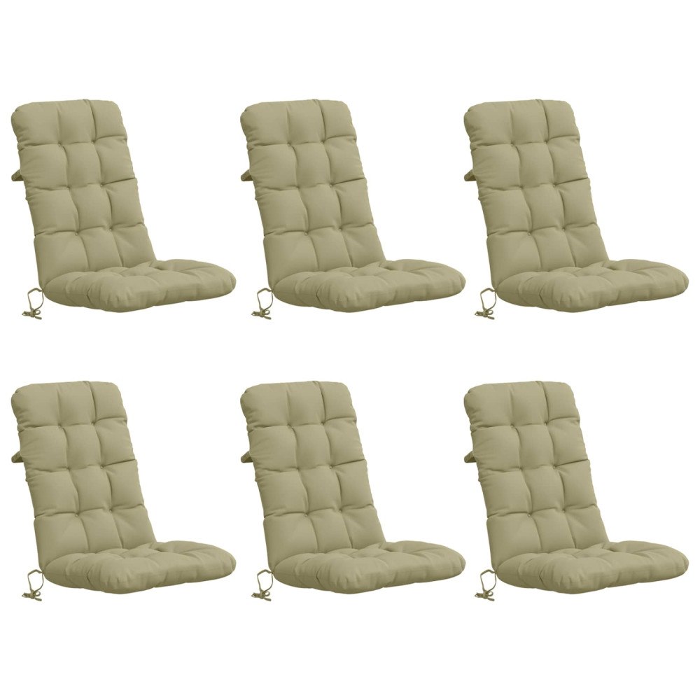 vidaXL 6-delade Höga Ryggstolsdynor VIANEN 100% Polyester Ljusgrön