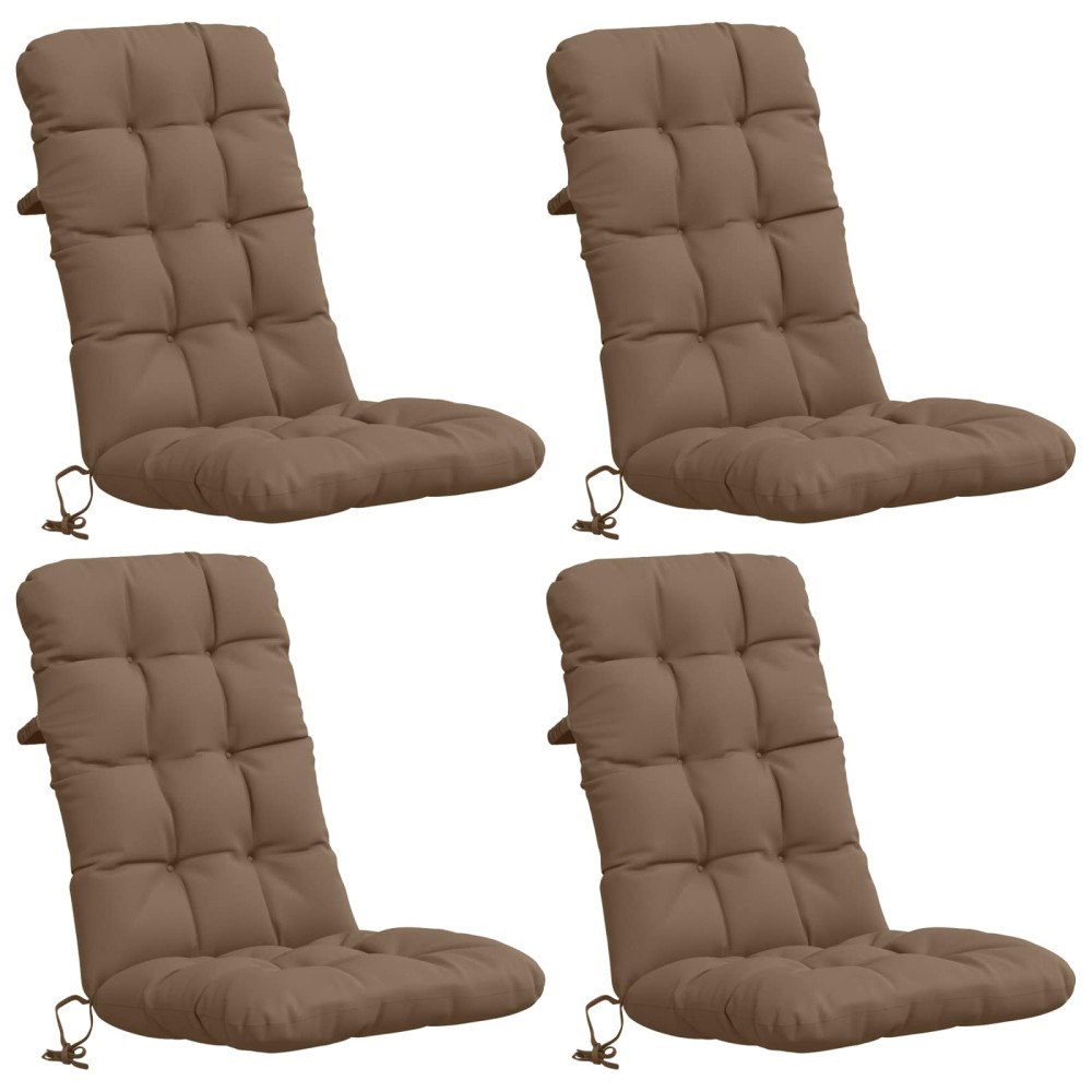 vidaXL 4-delade Höga Ryggstolsdynor VIANEN 100% Polyester Taupe