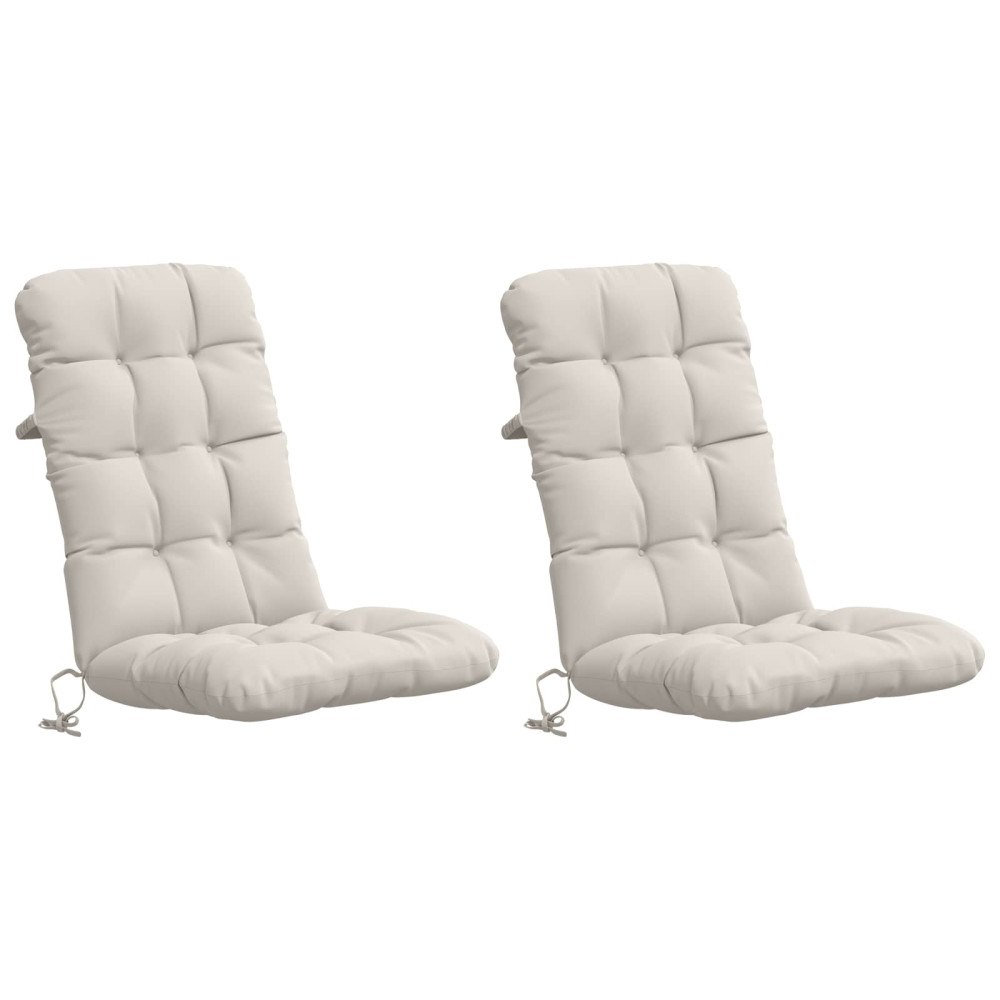 vidaXL 2-delade Höga Ryggstolsdynor VIANEN 100% Polyester Vit