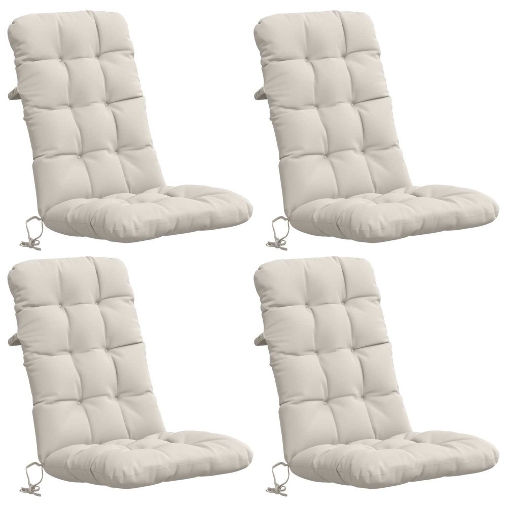 vidaXL 4-delade Höga Ryggstolsdynor VIANEN 100% Polyester Vit