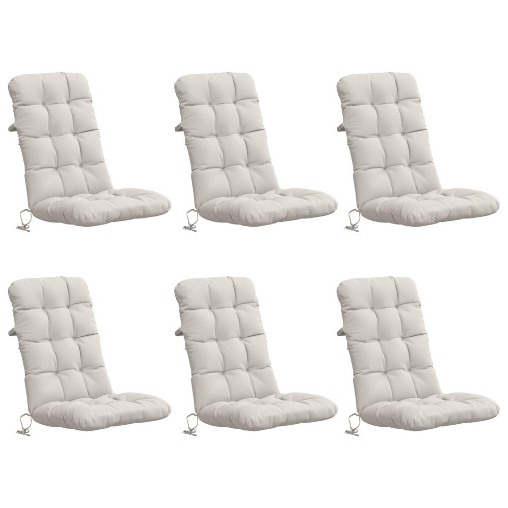 vidaXL 6-delade Höga Ryggstolsdynor VIANEN 100% Polyester Vit