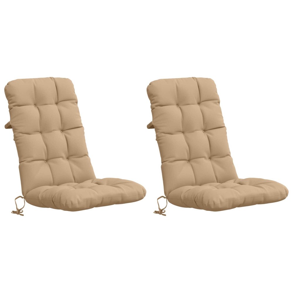 vidaXL 2-delade Höga Ryggstolsdynor VIANEN 100% Polyester Sand