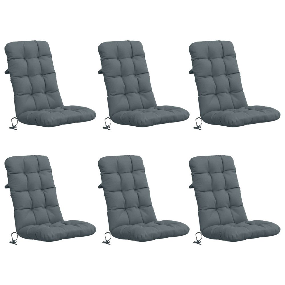 vidaXL 6-delade Höga Ryggstolsdynor VIANEN 100% Polyester Blå