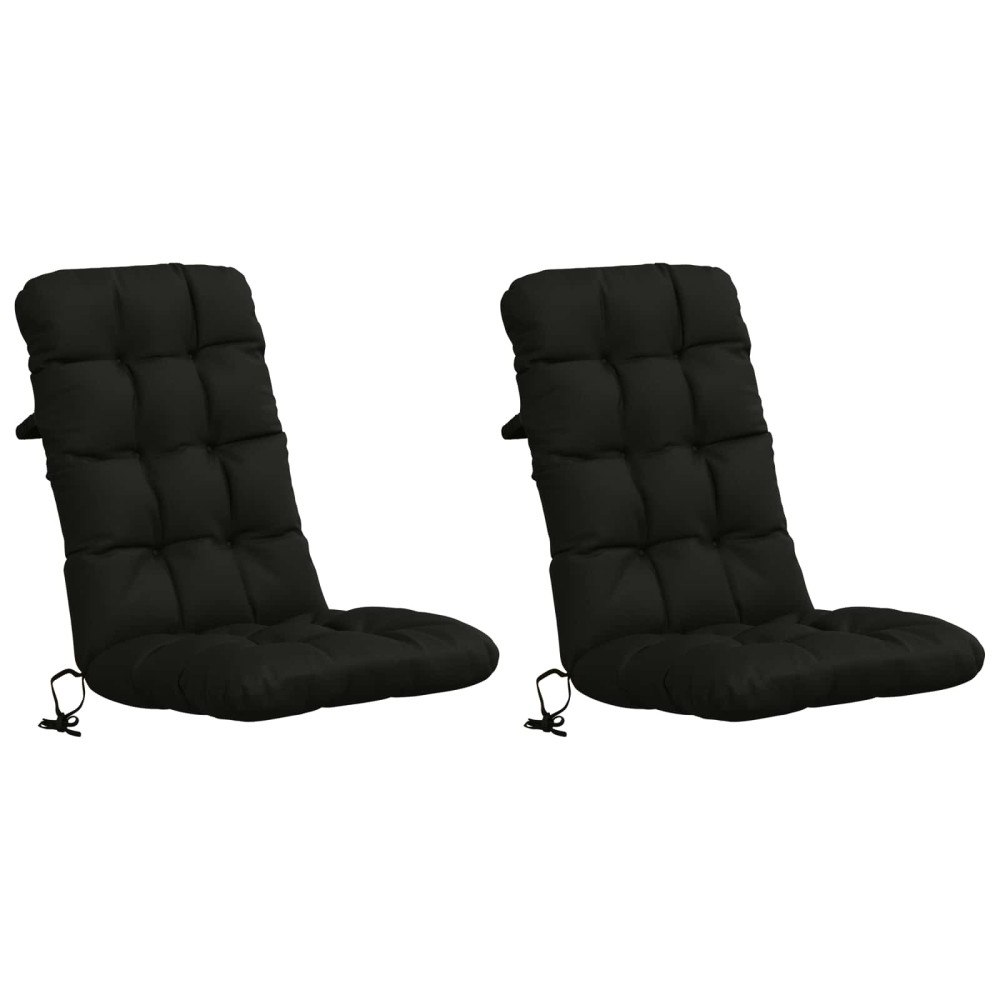 vidaXL 2-delade Höga Ryggstolsdynor VIANEN 100% Polyester Svart