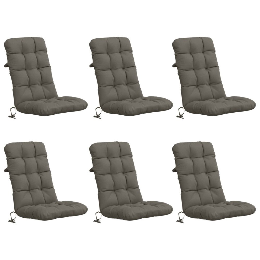 vidaXL 6-delade Höga Ryggstolsdynor VIANEN 100% Polyester Grå