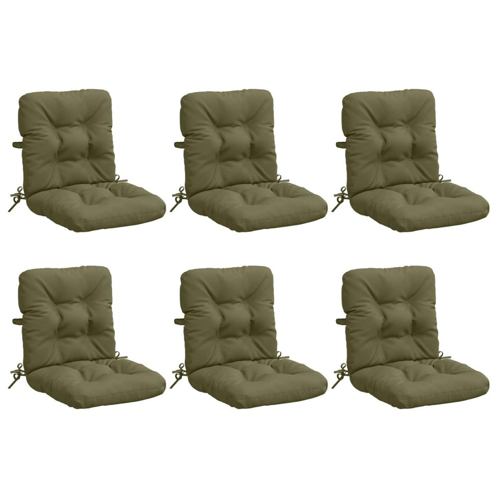 vidaXL 6-delade Höga Ryggstolsdynor VIANEN 100% Polyester Olivgrön