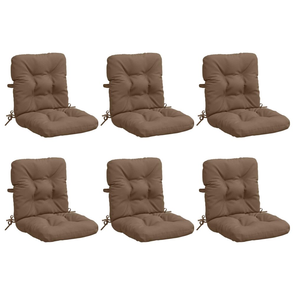 vidaXL 6-delade Höga Ryggstolsdynor VIANEN 100% Polyester Taupe