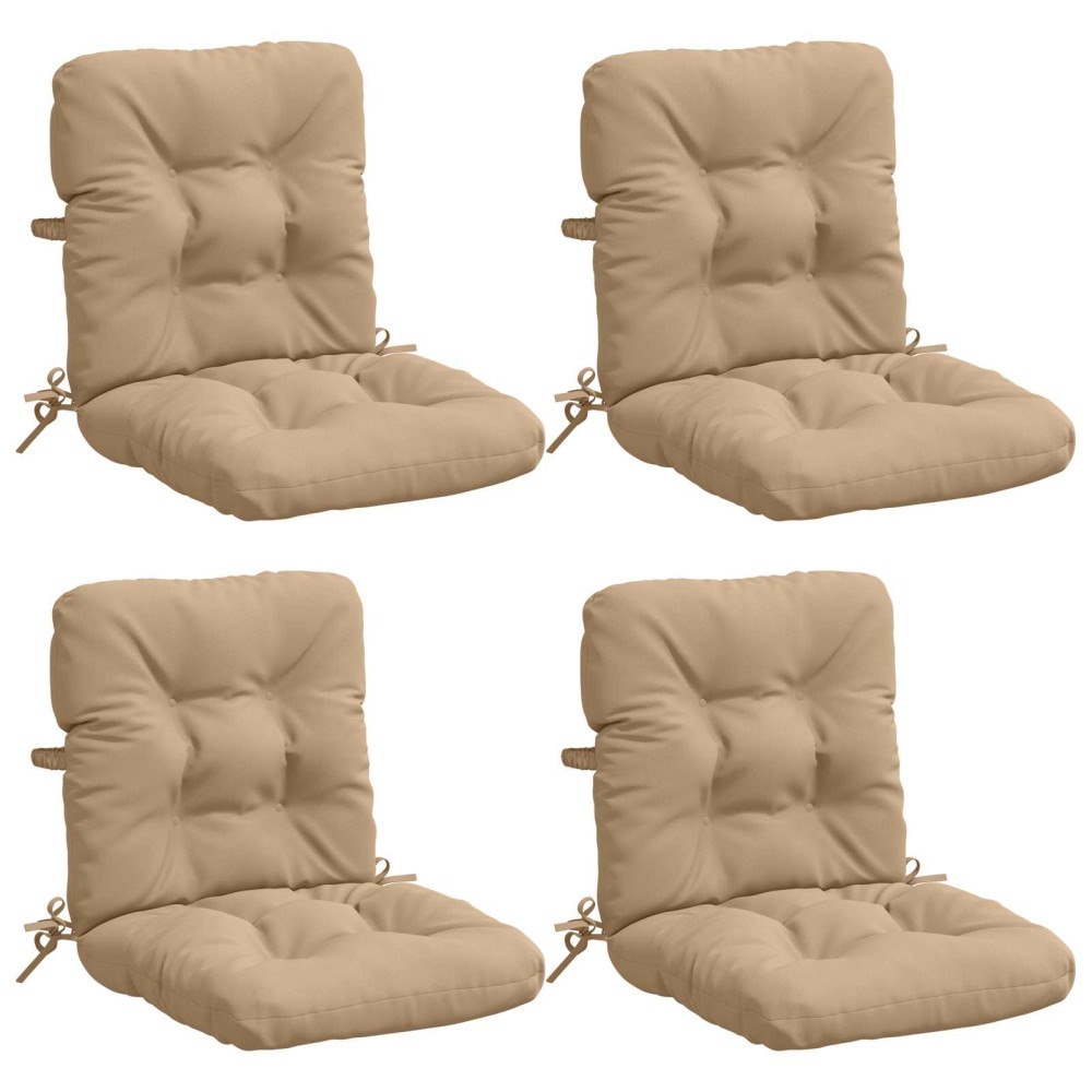 vidaXL 4-delade Höga Ryggstolsdynor VIANEN 100% Polyester Sand