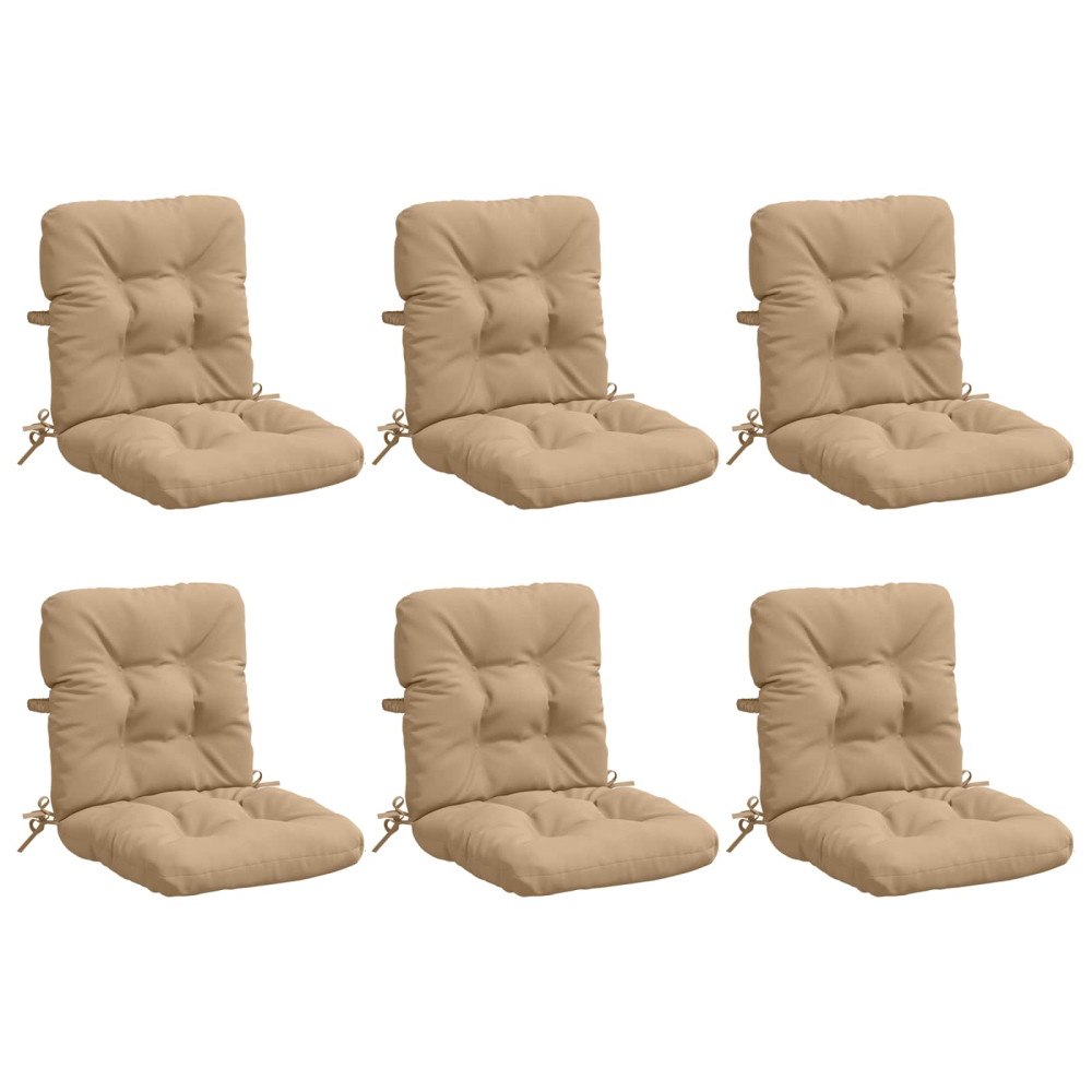vidaXL 6-delade Höga Ryggstolsdynor VIANEN 100% Polyester Sand