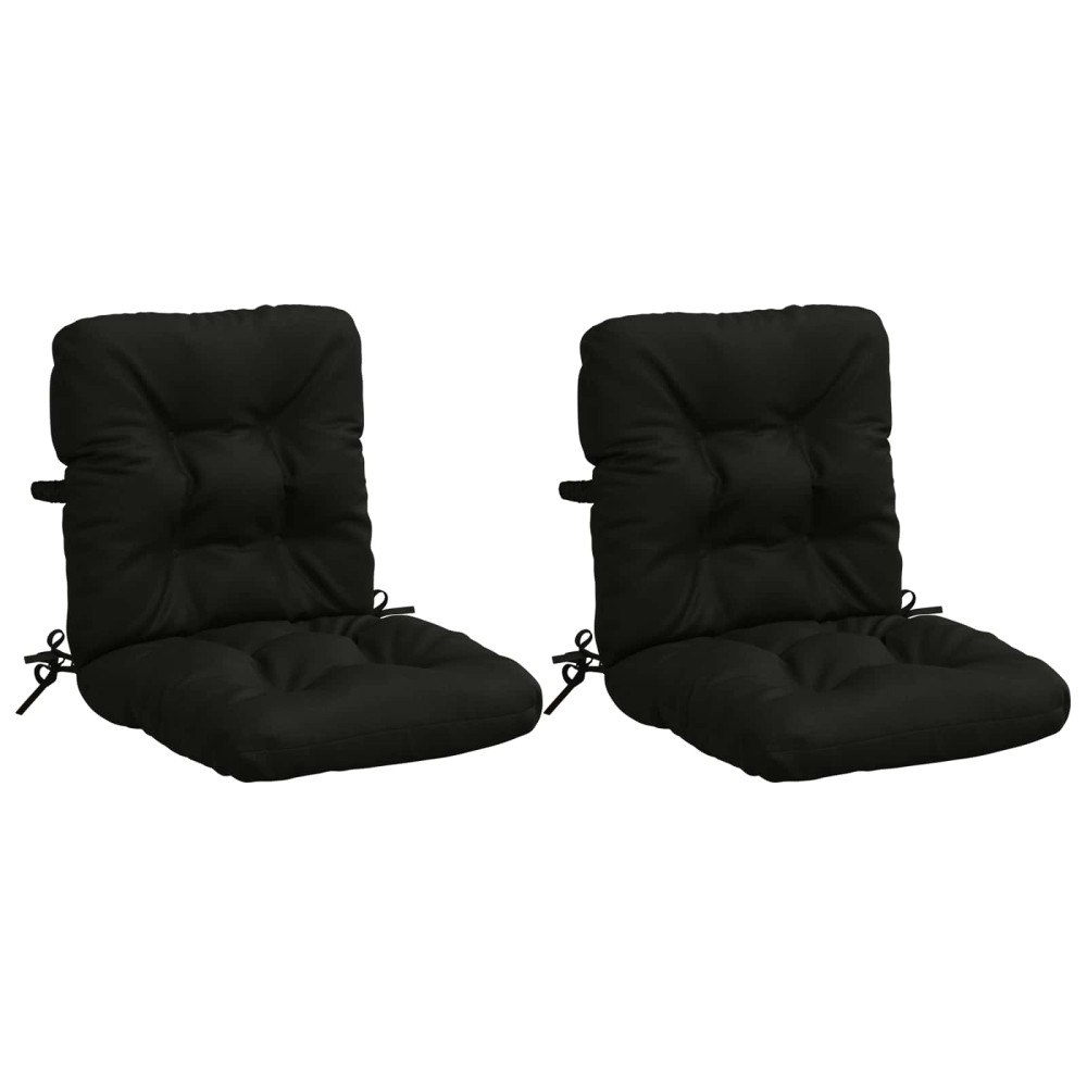 vidaXL 2-delade Höga Ryggstolsdynor VIANEN 100% Polyester Svart