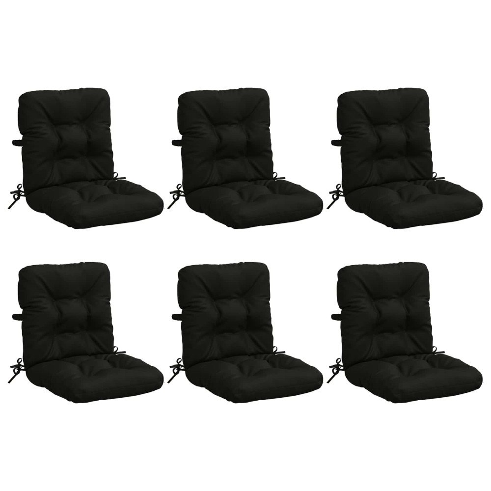 vidaXL 6-delade Höga Ryggstolsdynor VIANEN 100% Polyester Svart