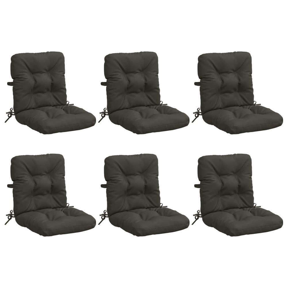 vidaXL 6-delade Höga Ryggstolsdynor VIANEN 100% Polyester Antracit