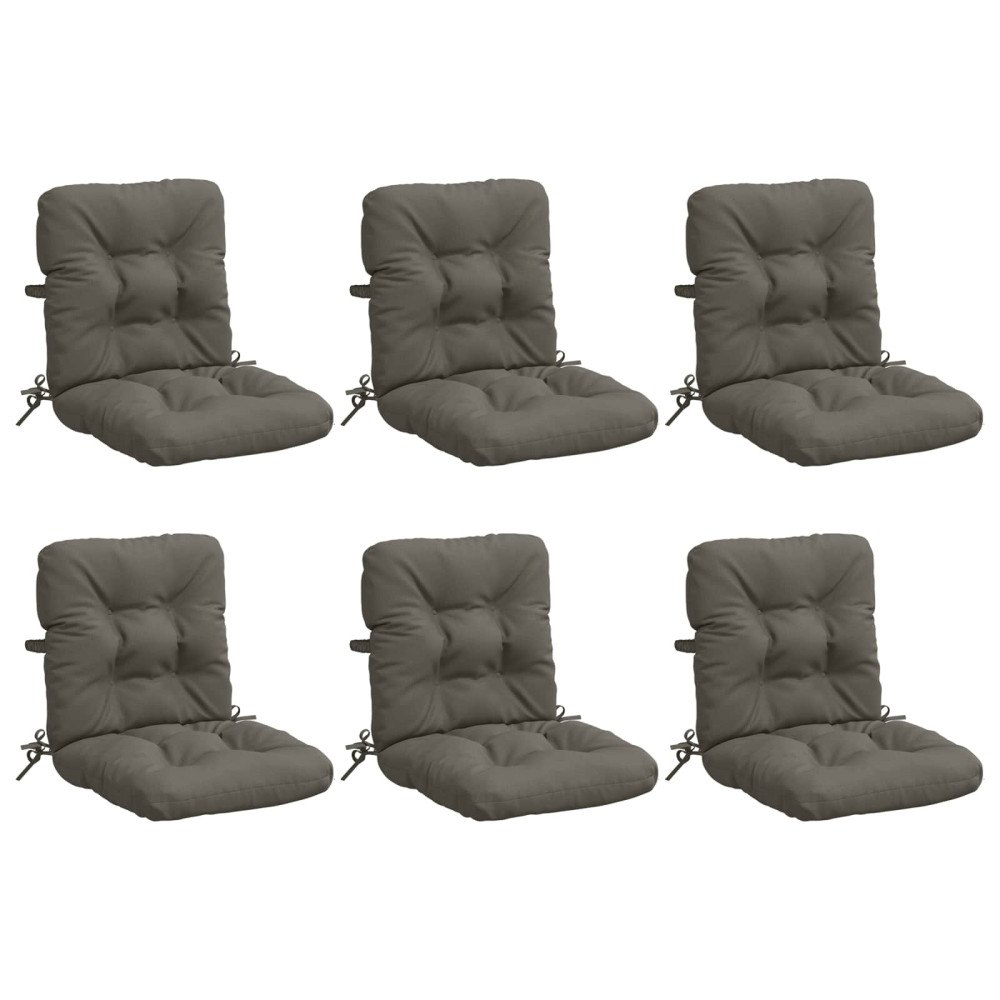vidaXL 6-delade Höga Ryggstolsdynor VIANEN 100% Polyester Grå