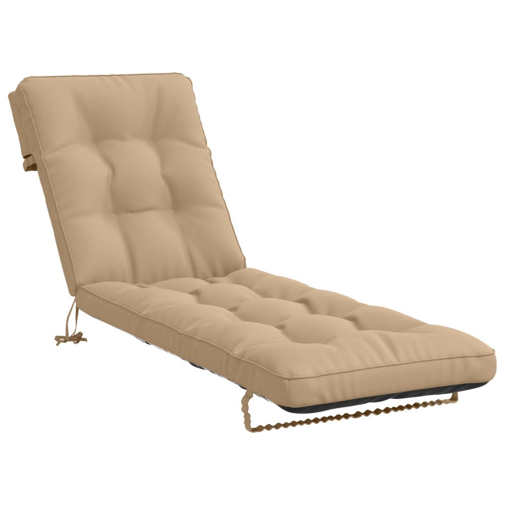 vidaXL Solstol Kudde VIANEN 100% Polyester Sand 200 x 50 x 8 cm