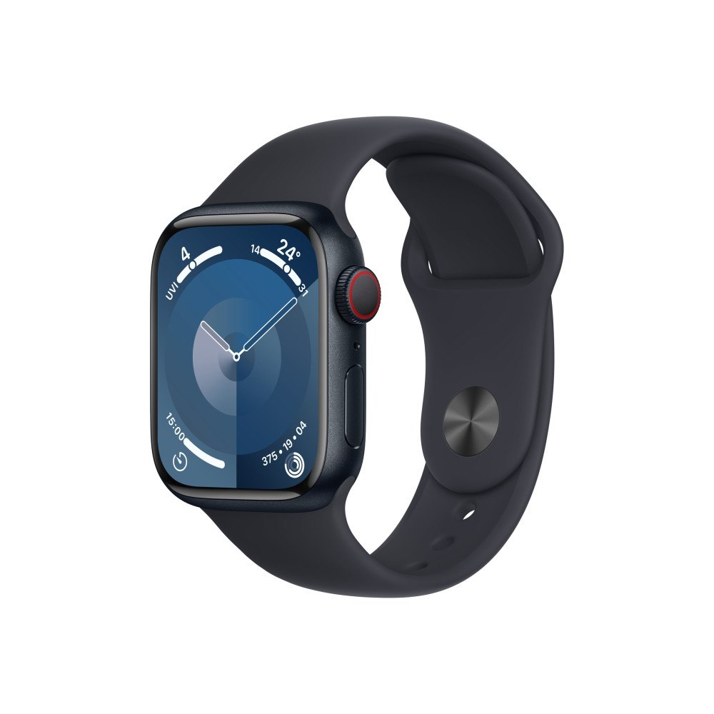 Apple Apple Watch Series 9 (GPS + Cellular) - midnattsaluminium - smart klocka med sportband - midnatt - 64 GB