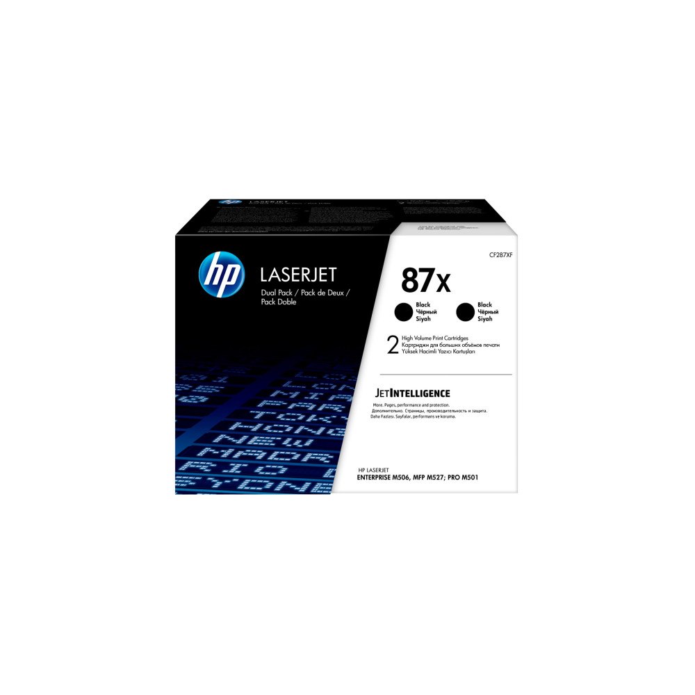 Hewlett-Packard HP 87X - 2-pack - Lång livslängd - svart - original - LaserJet - tonerkassett (CF287XD)