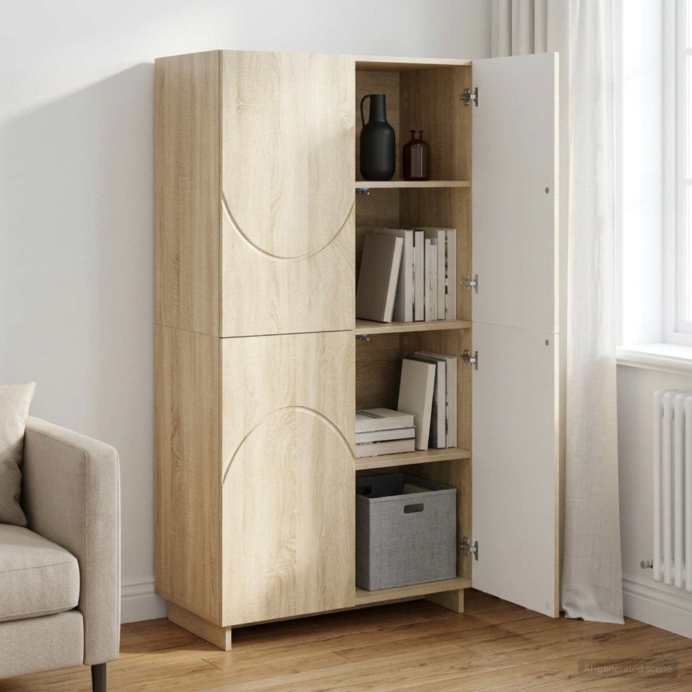 vidaXL Högskåp Sonoma-ek 79x41x151 cm Konstruerat trä