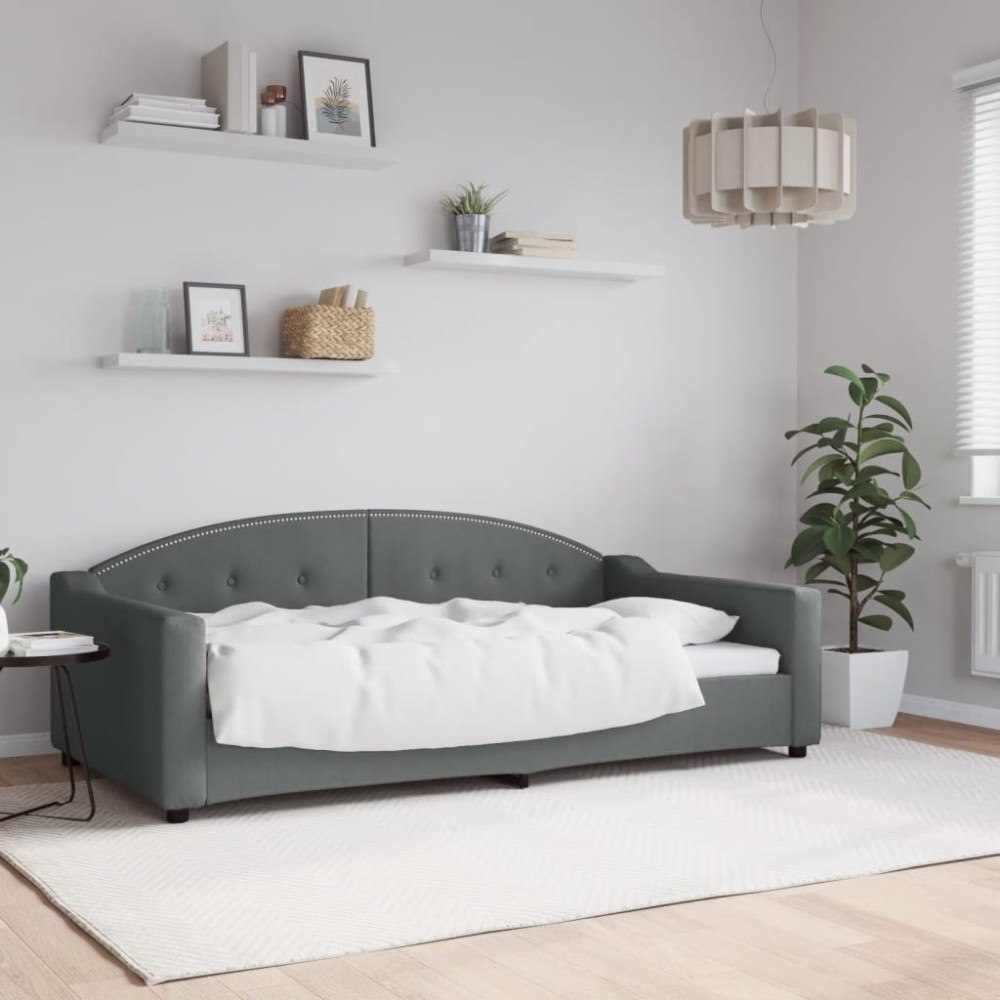 vidaXL Dagbädd mörkgrå 100x190 cm tyg