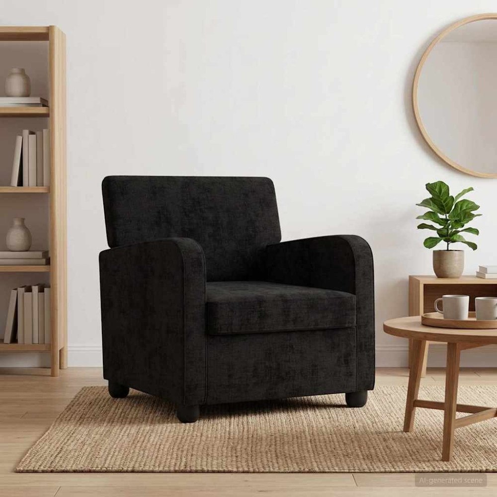 vidaXL Fåtölj Svart Chenille