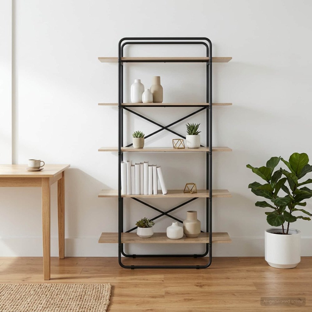 vidaXL Bokhylla 5 nivåer 100 x 35 x 175,5 cm PB Sonoma-ek