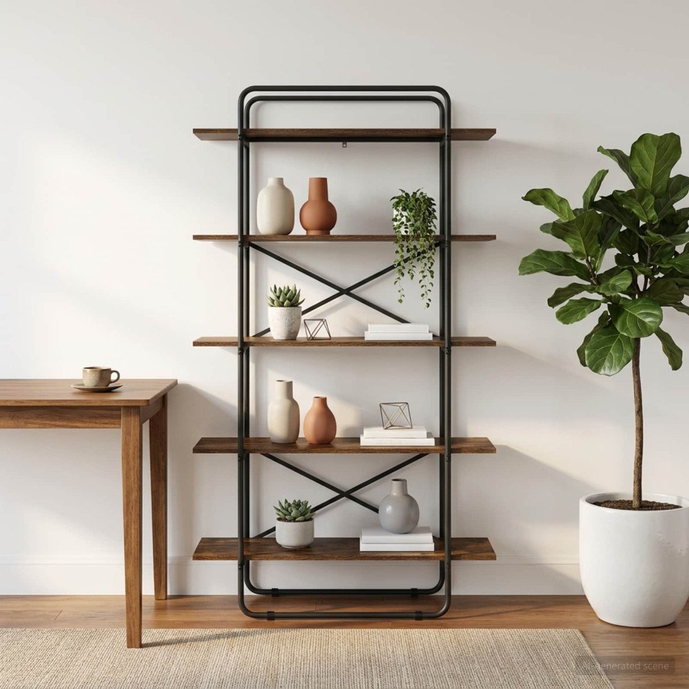 vidaXL Bokhylla 5 nivåer 100 x 35 x 175,5 cm PB Rökt ek