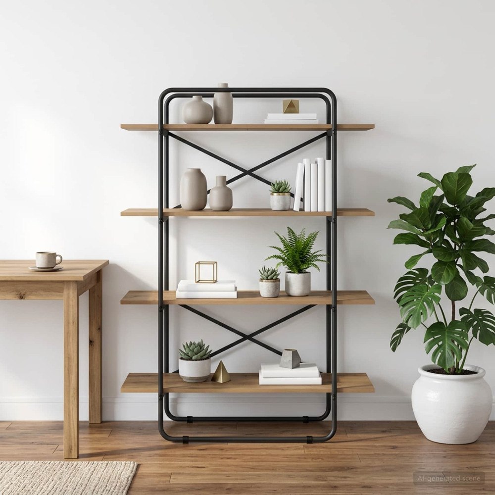 vidaXL Bokhylla 4 nivåer 100 x 35 x 140 cm PB Artisan-ek