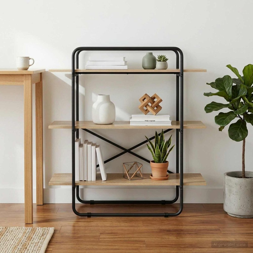 vidaXL Bokhylla 3 nivåer 100 x 35 x 105 cm PB Sonoma-ek