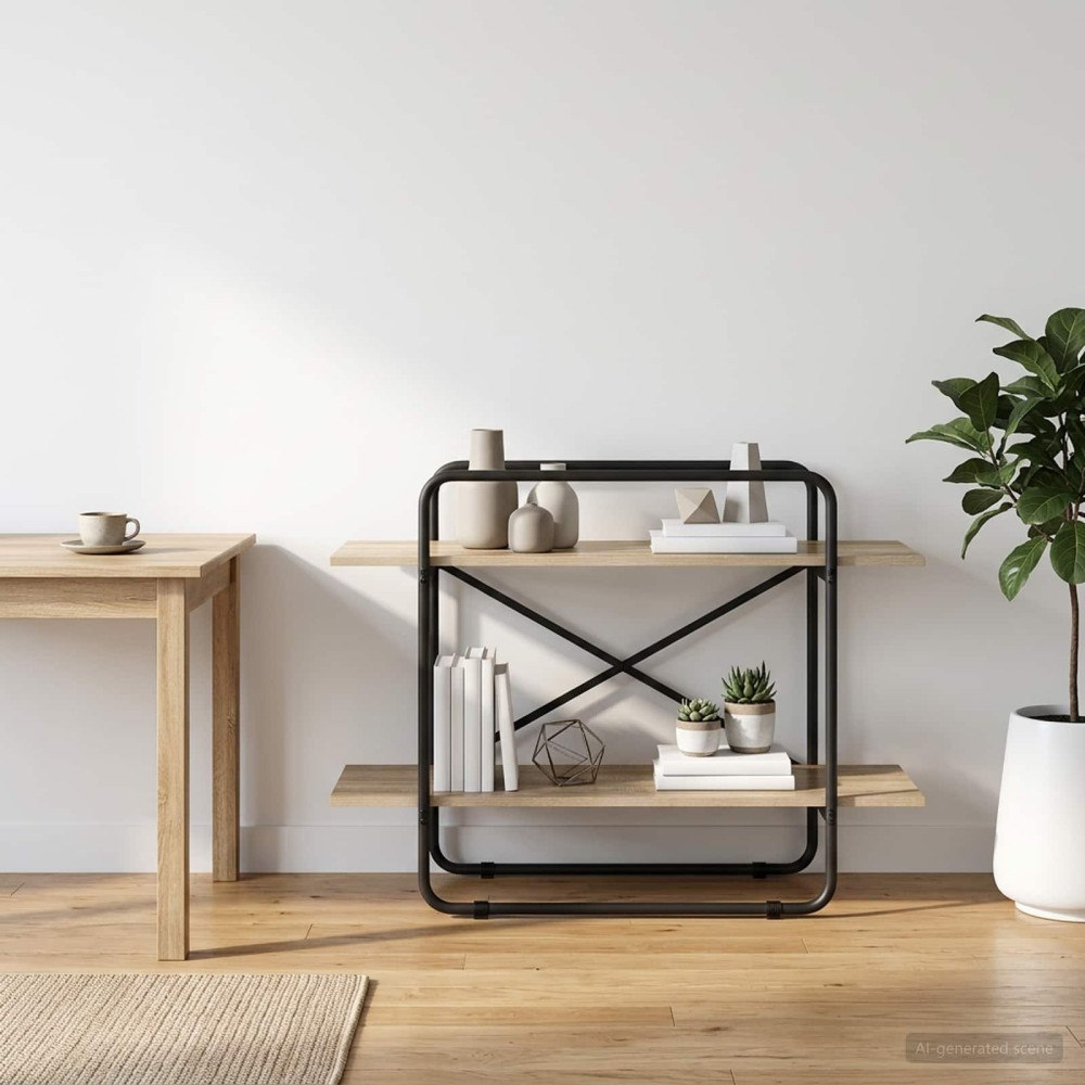 vidaXL Bokhylla 2 nivåer 100 x 35 x 70 cm PB Sonoma-ek