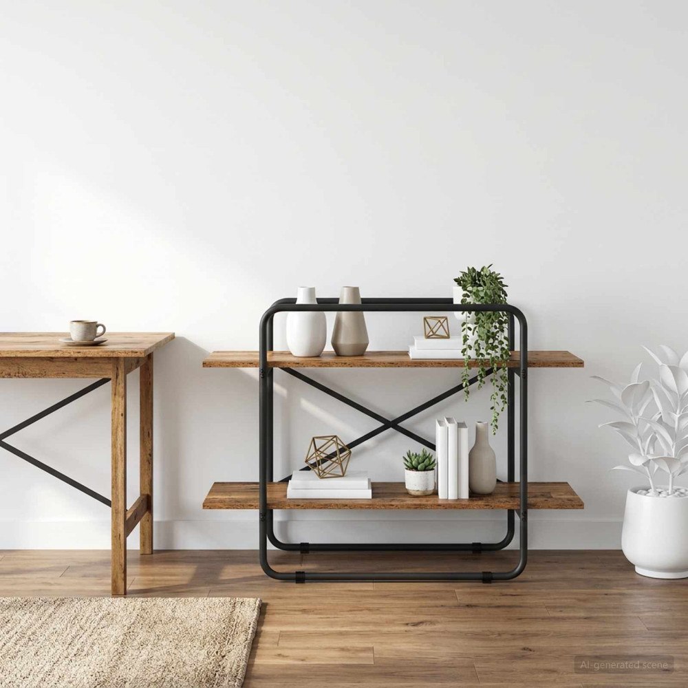 vidaXL Bokhylla 2 nivåer 100 x 35 x 70 cm PB Ekträ