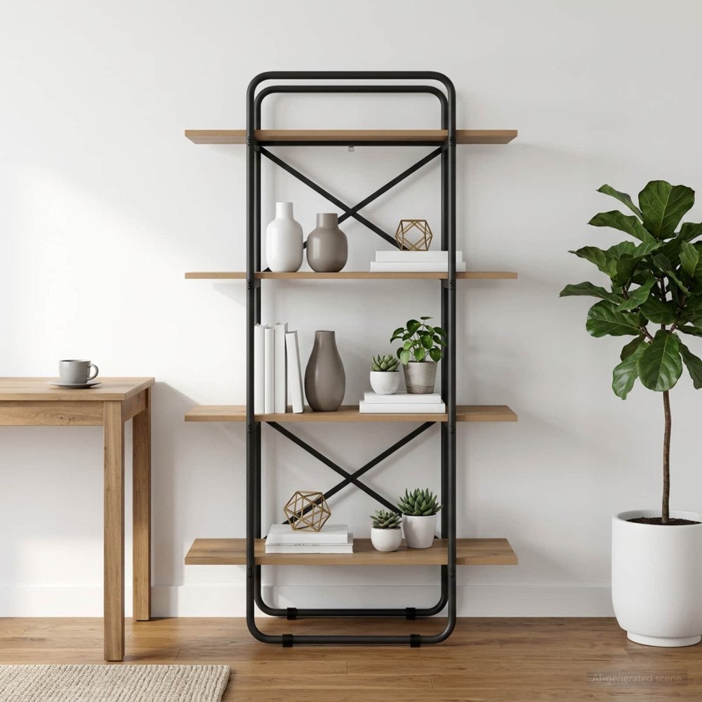 vidaXL Bokhylla 4 nivåer 80 x 35 x 140 cm PB Artisan-ek