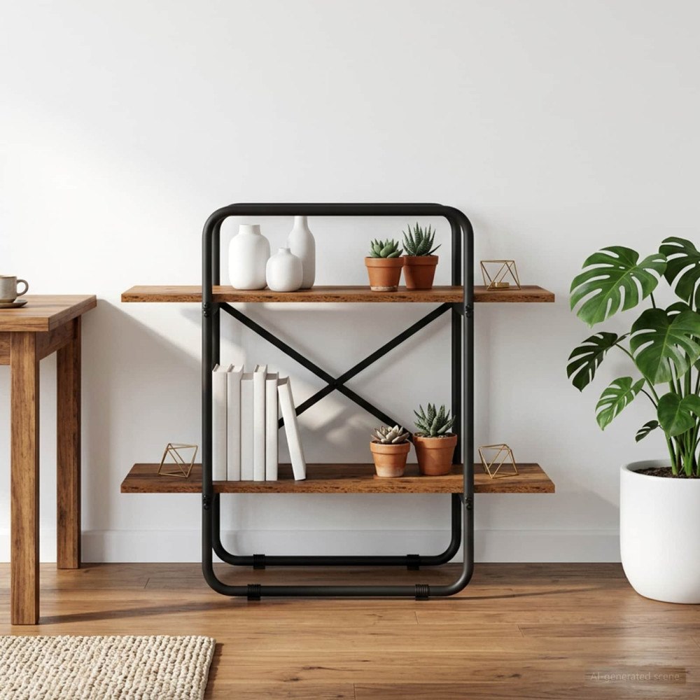 vidaXL Bokhylla 2 nivåer 60 x 35 x 70 cm PB Ekträ
