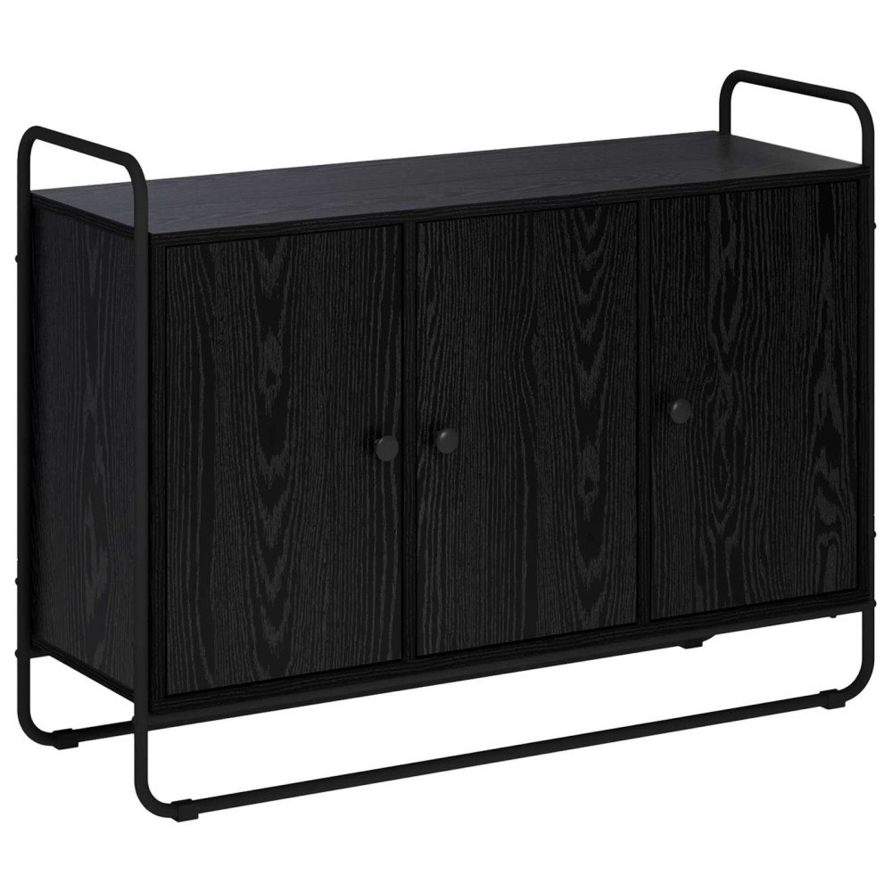 vidaXL Sideboard Svart ek 102 x 35 x 75 cm Konstruerat trä