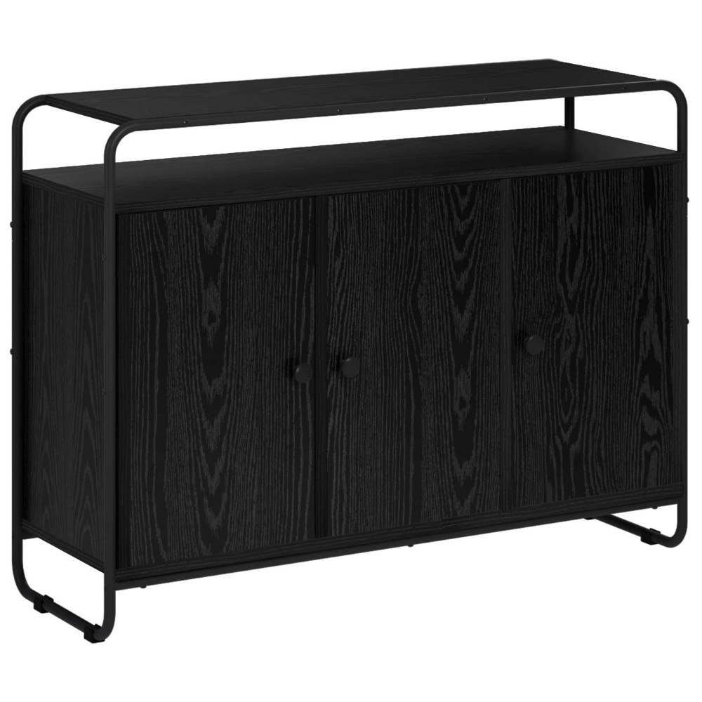 vidaXL Sideboard Svart ek 102 x 35 x 75 cm Konstruerat trä