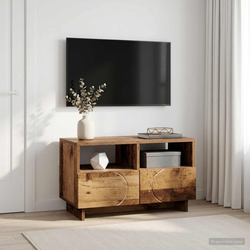 vidaXL TV-bänk 60 x 34.5 x 40 cm Gammalt trä Konstruerat trä
