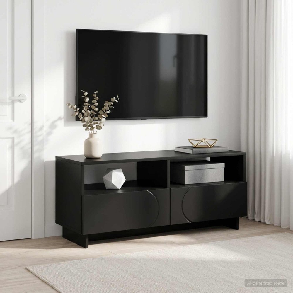 vidaXL TV-bänk 90 x 34.5 x 40 cm Svart Konstruerat trä