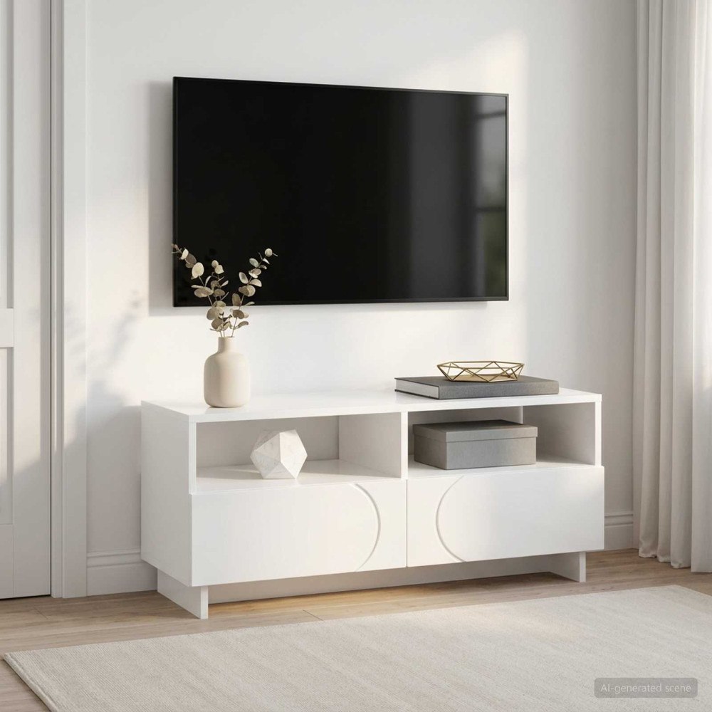 vidaXL TV-bänk 90 x 34.5 x 40 cm Vit högglans Konstruerat trä