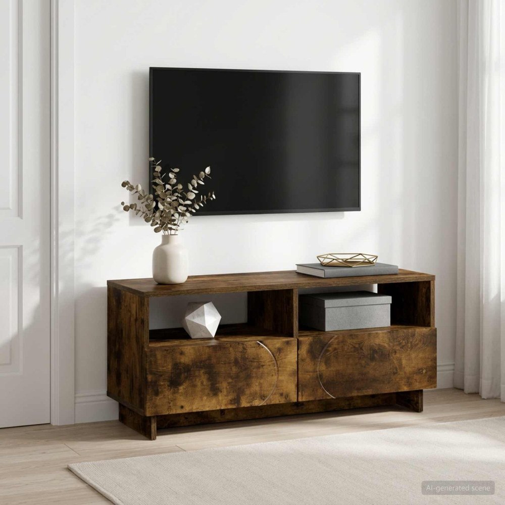 vidaXL TV-bänk 90 x 34.5 x 40 cm Rökt ek Konstruerat trä