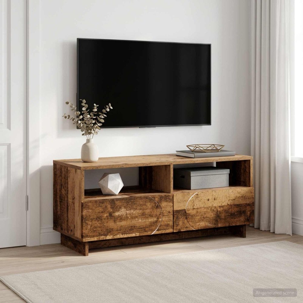 vidaXL TV-bänk 90 x 34.5 x 40 cm Gammalt trä Konstruerat trä