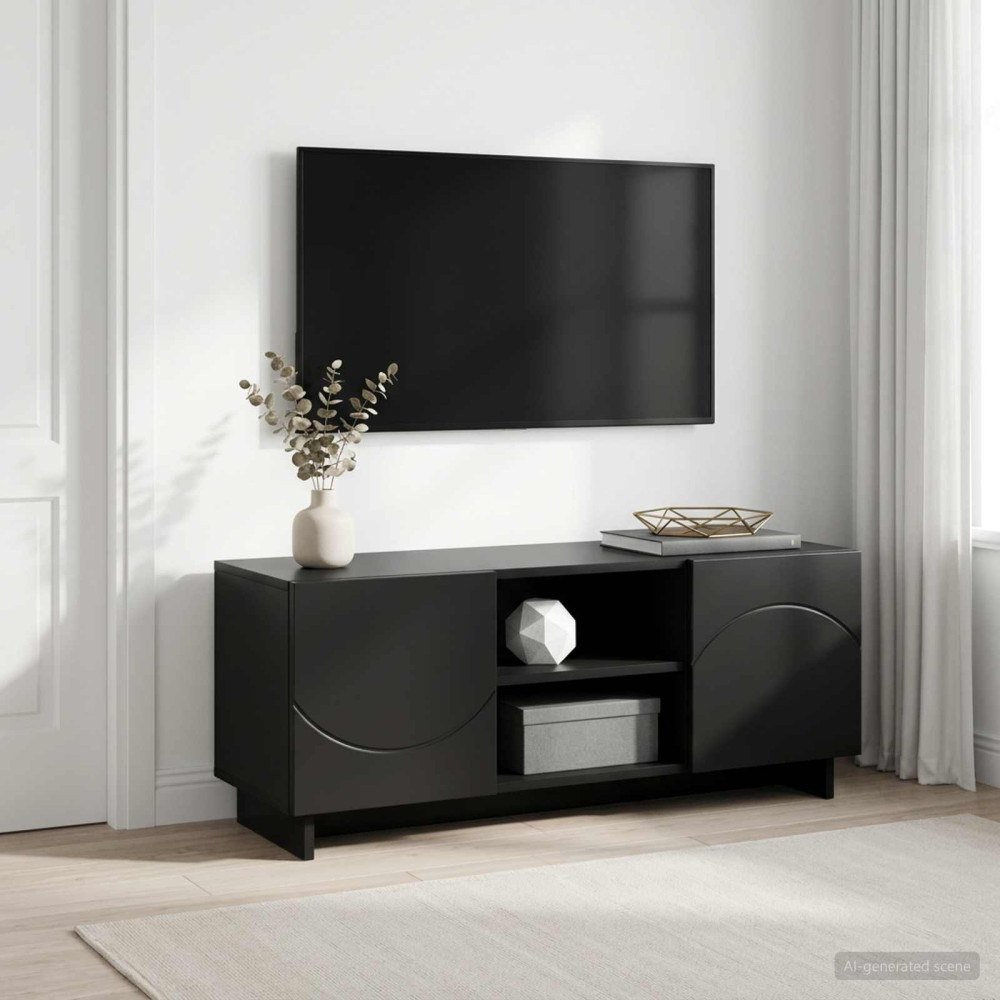vidaXL TV-bänk 90 x 34.5 x 40 cm Svart Konstruerat trä