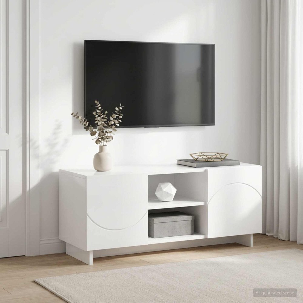 vidaXL TV-bänk 90 x 34.5 x 40 cm Vit högglans Konstruerat trä