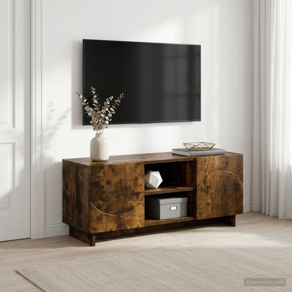 vidaXL TV-bänk 90 x 34.5 x 40 cm Rökt ek Konstruerat trä