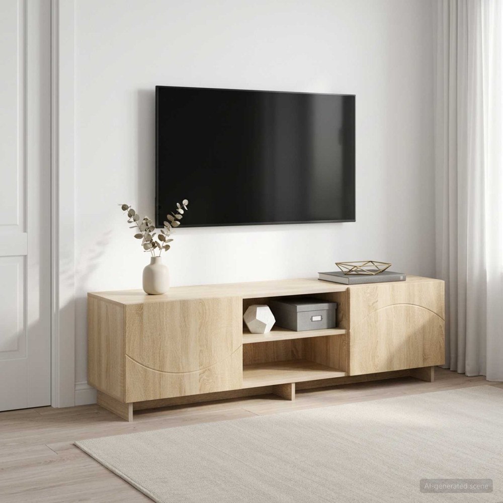 vidaXL TV-bänk 140 x 34.5 x 40 cm Sonoma-ek Konstruerat trä