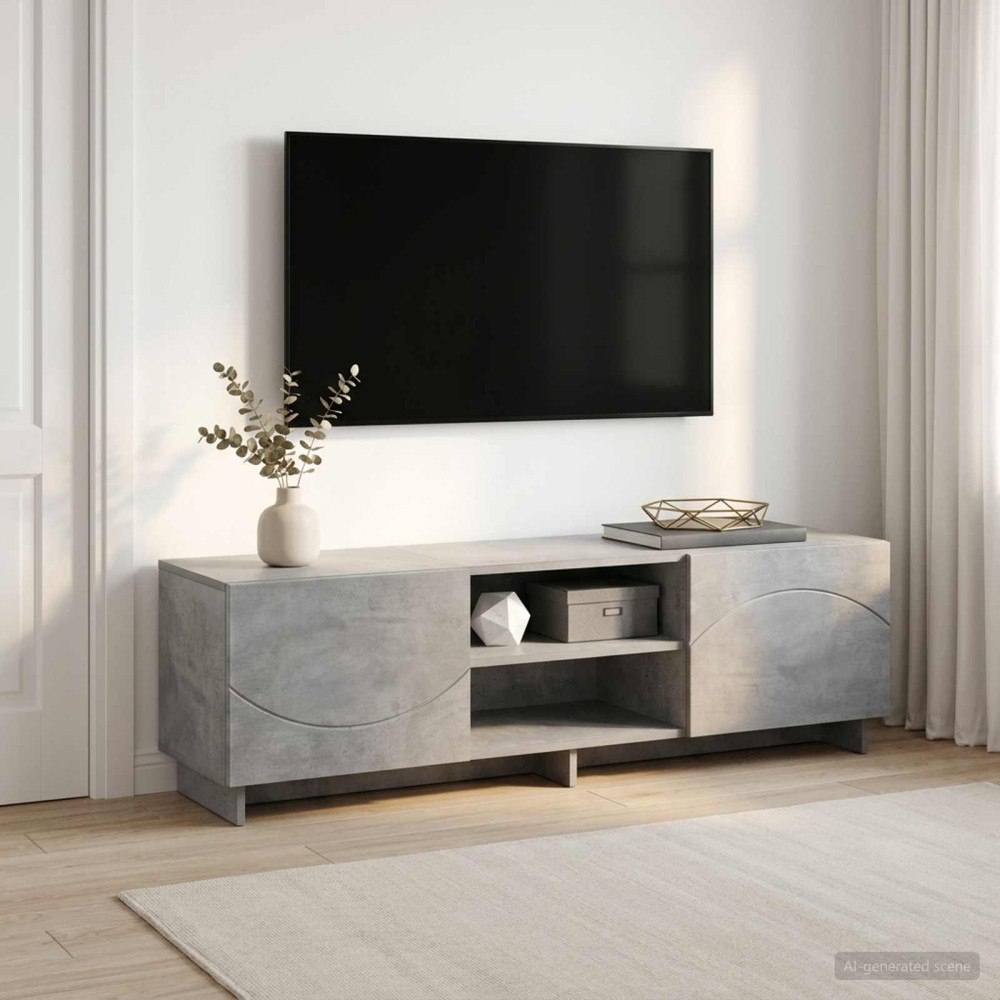 vidaXL TV-bänk 140 x 34.5 x 40 cm Betonggrå Konstruerat trä