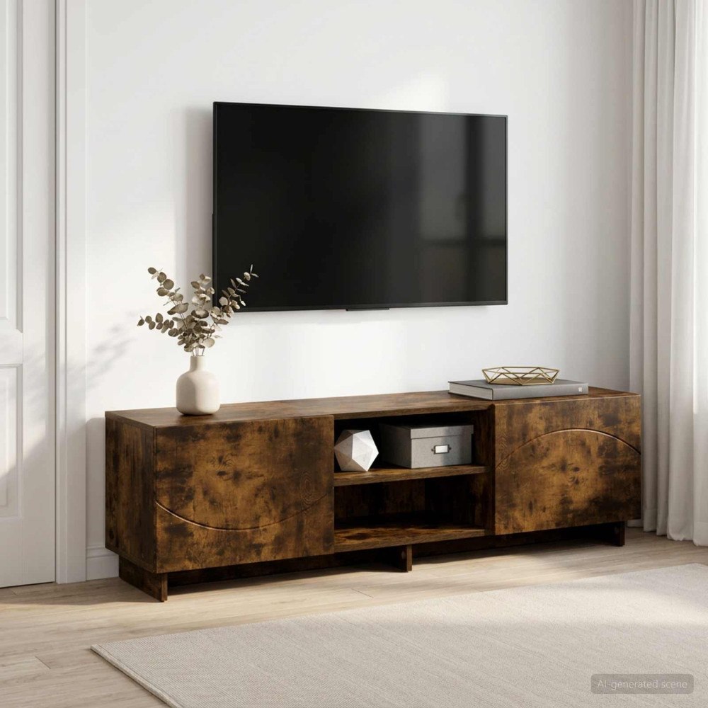 vidaXL TV-bänk 140 x 34.5 x 40 cm Rökt ek Konstruerat trä
