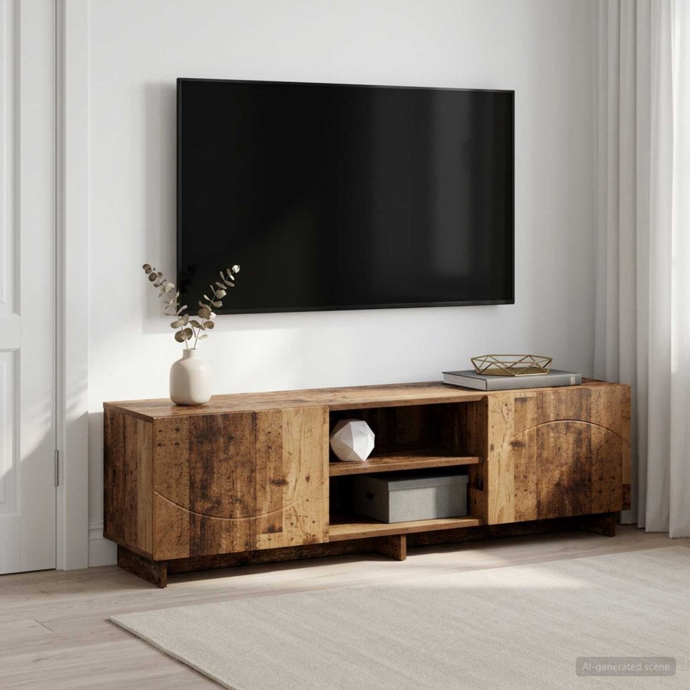 vidaXL TV-bänk 140 x 34.5 x 40 cm Gammalt trä Konstruerat trä
