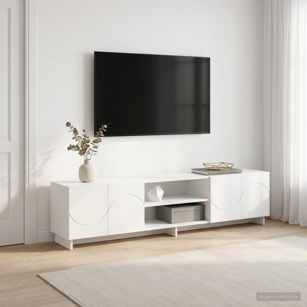 vidaXL TV-bänk 180 x 34,5 x 40 cm Vit Konstruerat trä