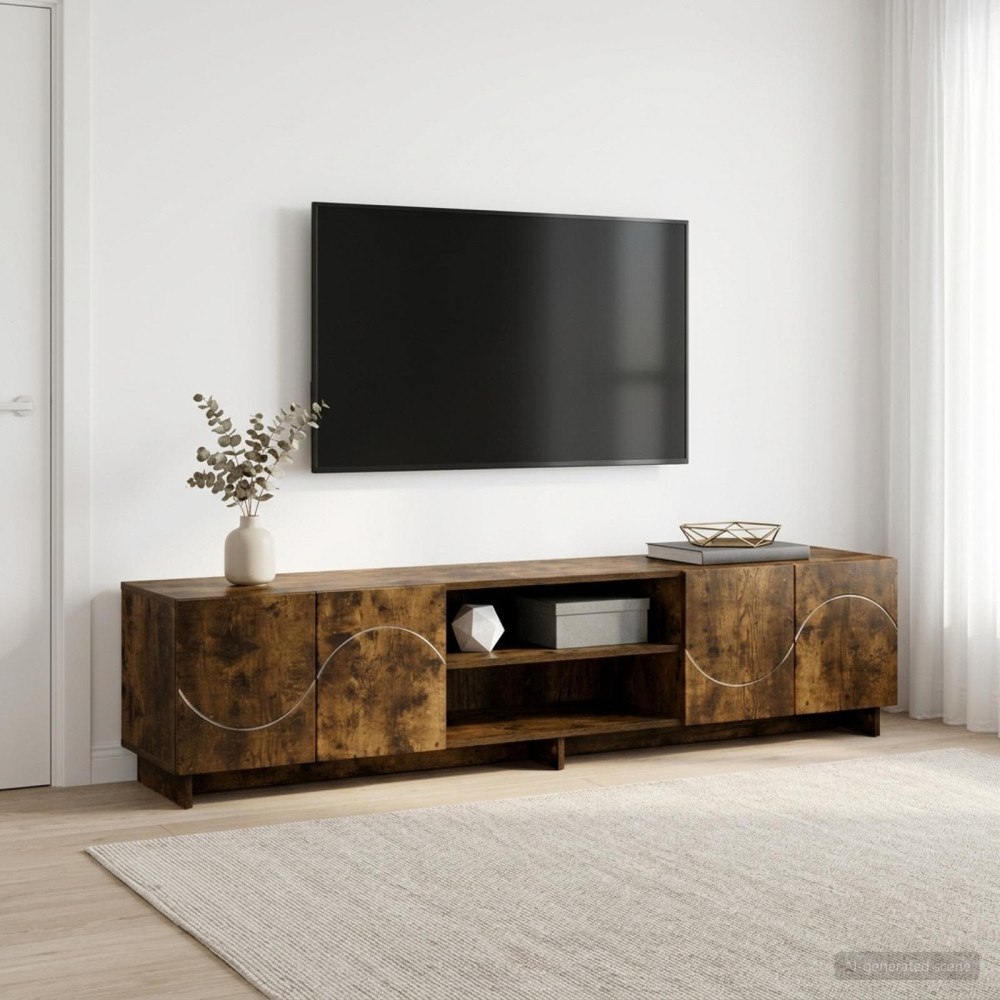 vidaXL TV-bänk 180 x 34,5 x 40 cm Rökt ek Konstruerat trä