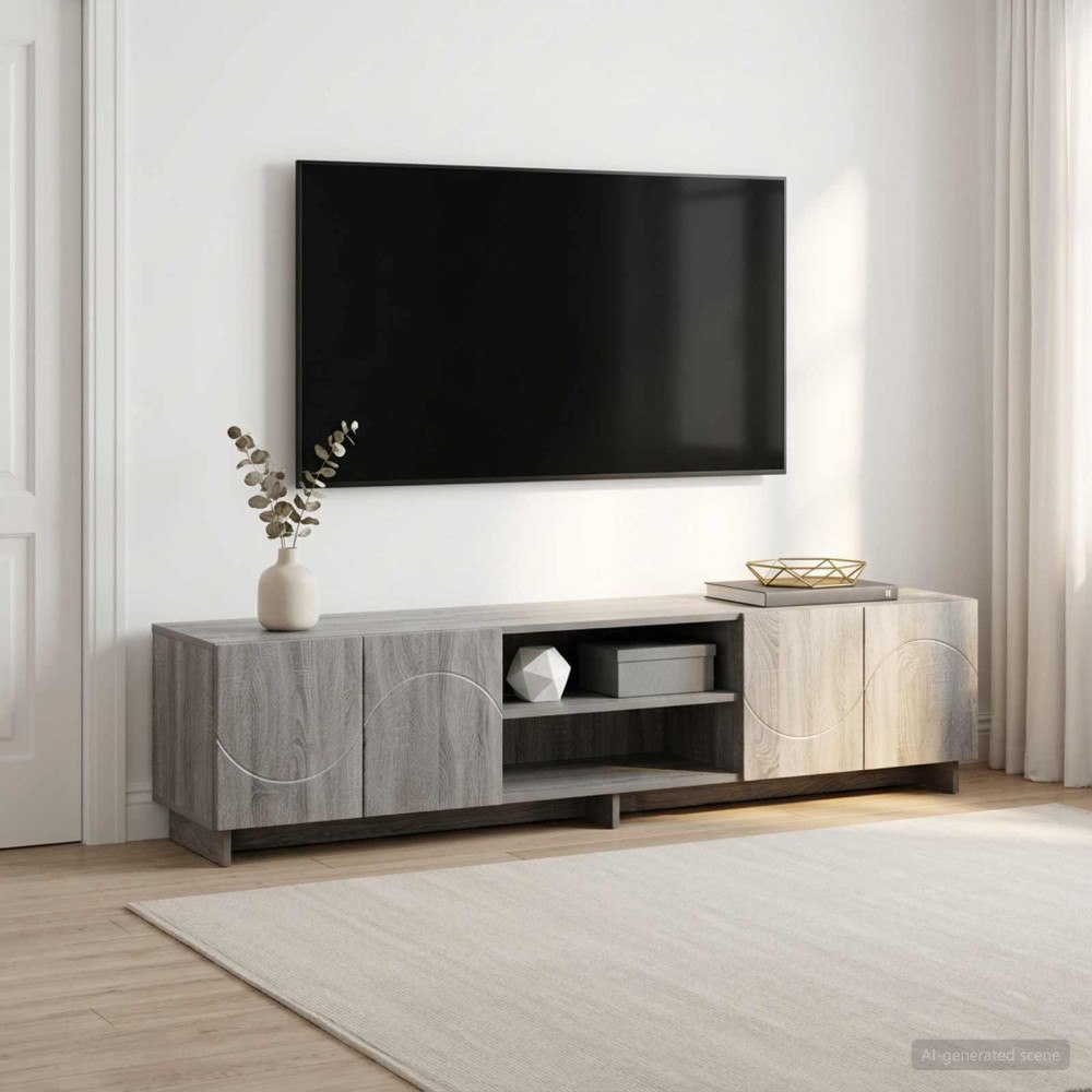 vidaXL TV-bänk 180 x 34,5 x 40 cm Grå Sonoma Konstruerat trä