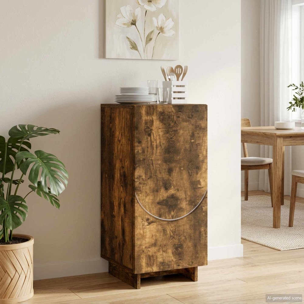 vidaXL Skänk Rökt ek 33,5 x 34,5 x 75 cm Konstruerat trä