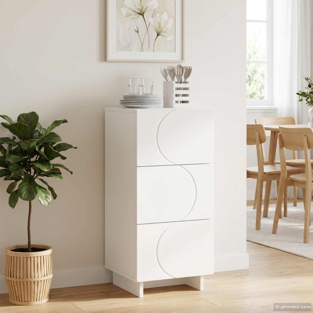 vidaXL Sideboard Vit 33,5 x 34,5 x 75 cm Konstruerat trä
